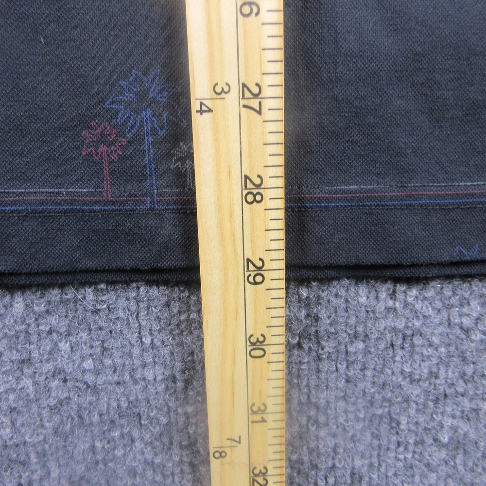 TravisMathew Polo Shirt Mens Medium Gray Palm Tree Stripe Pima‎ Golf Performance - Picture 7 of 8